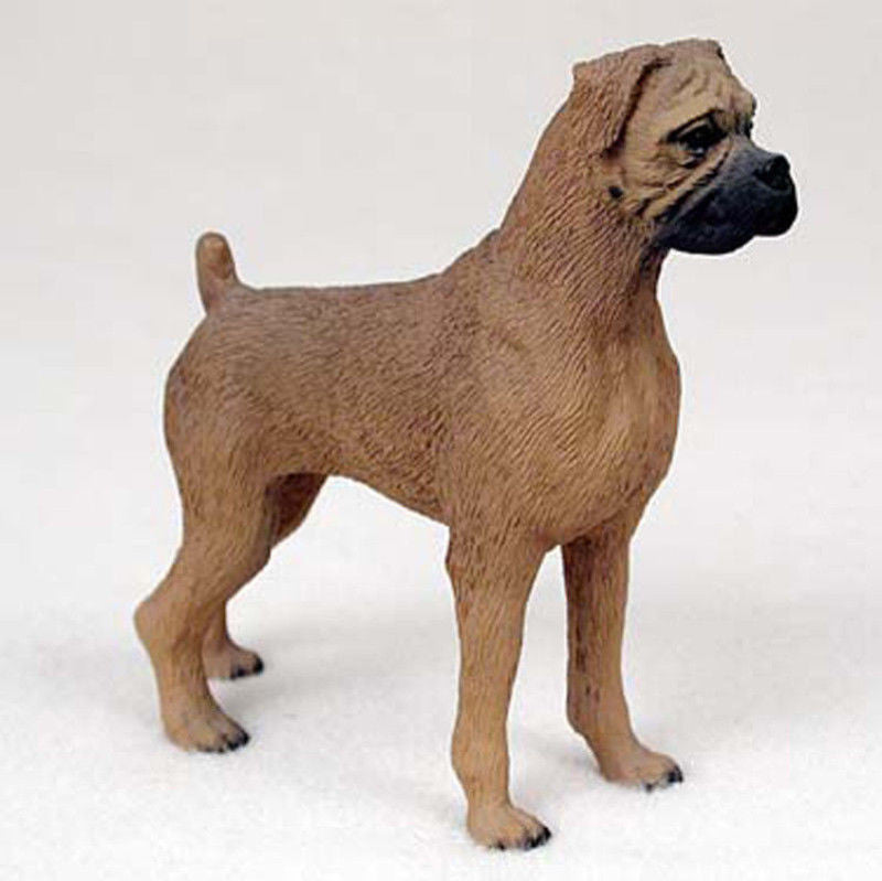 Boxer Hand Painted Collectible Dog Figurine Tawny Uncropped