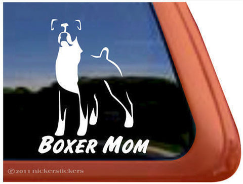 BOXER MOM High Quality Dog Auto Vinyl Window Sticker Decal